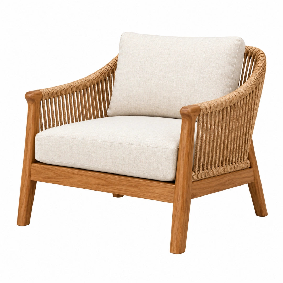 Sessel 76 x 80 x 82 cm Holz Rattan Natur Beige Lounge